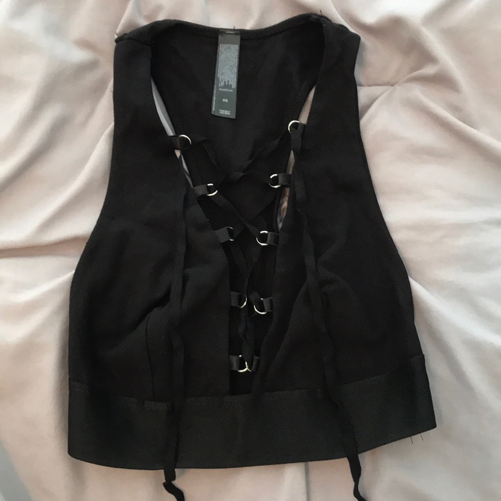 Bebe Lace Up Crop Top/Bra